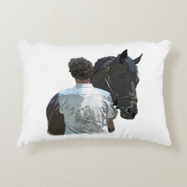 Man Holding Horse Light Dekorativ kudde