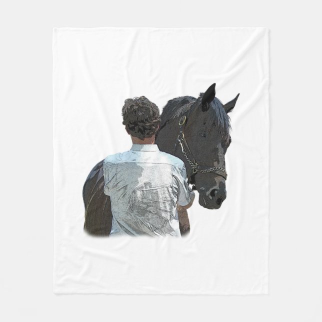 Man Holding Horse Light Fleece Blanket (Framsidan)