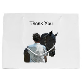 Man Holding Horse Light Gift Bag