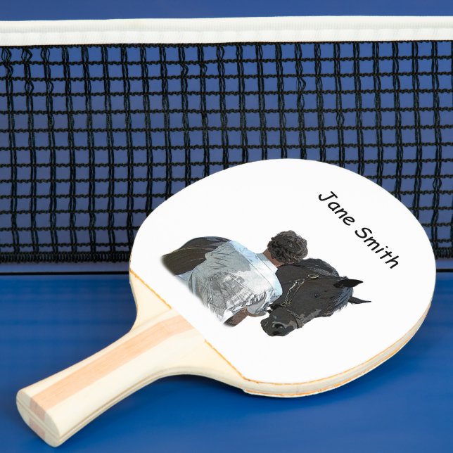 Man Holding Horse Light Ping Pong Paddle Pingisracket (Insitu)