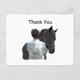 Man Holding Horse Light Postcard Vykort