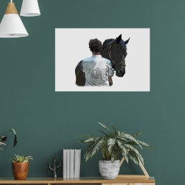 Man Holding Horse Light Poster