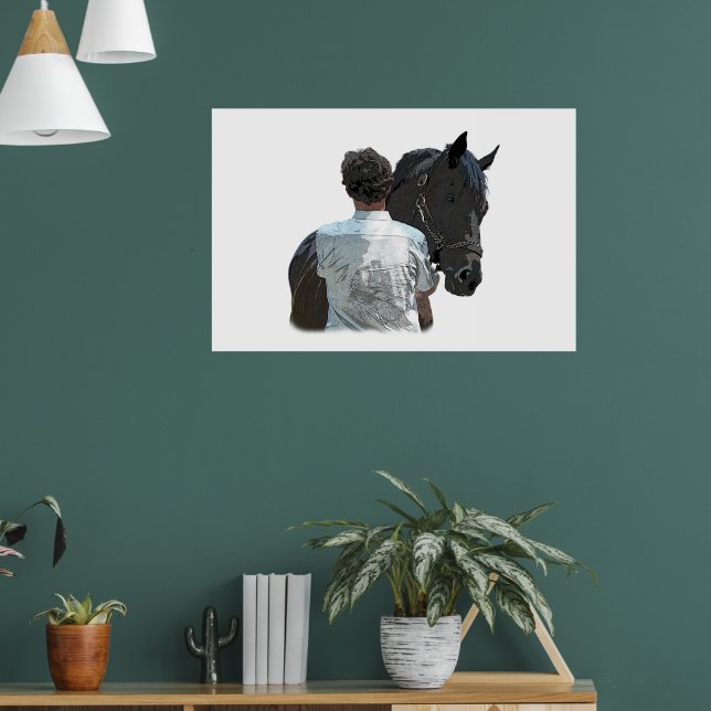 Man Holding Horse Light Poster (Vardagsrum 1)