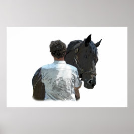 Man Holding Horse Light Poster
