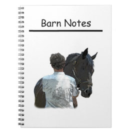 Man Holding Horse Light Spiral Notebook Anteckningsbok