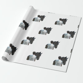 Man Holding Horse Light Wrapping Papper Presentpapper