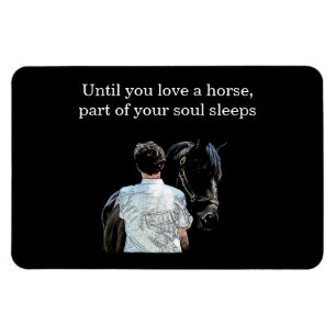 Man Holding Horse Mörk Flexible Photo Magnet