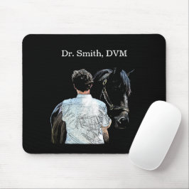 Man Holding Horse Mörk Mouse Pad Musmatta