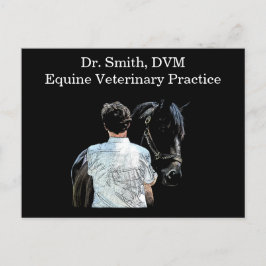 Man Holding Horse Mörk Postcard Vykort