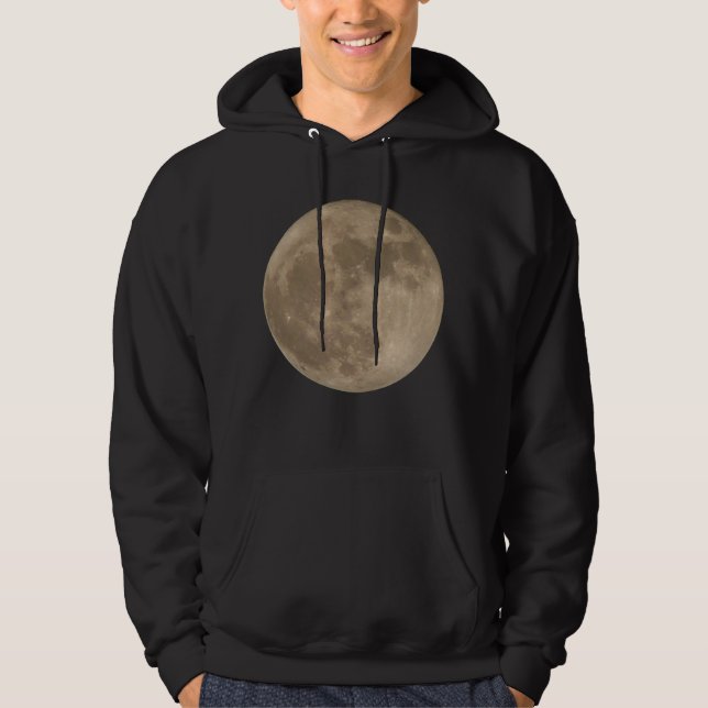 Mån Hoodie Fullmåne Tröja Herr Mån Hoodie (Framsida)