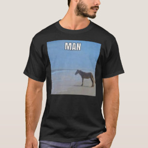 Man Horse by Ocean Meme Sticker T Shirt