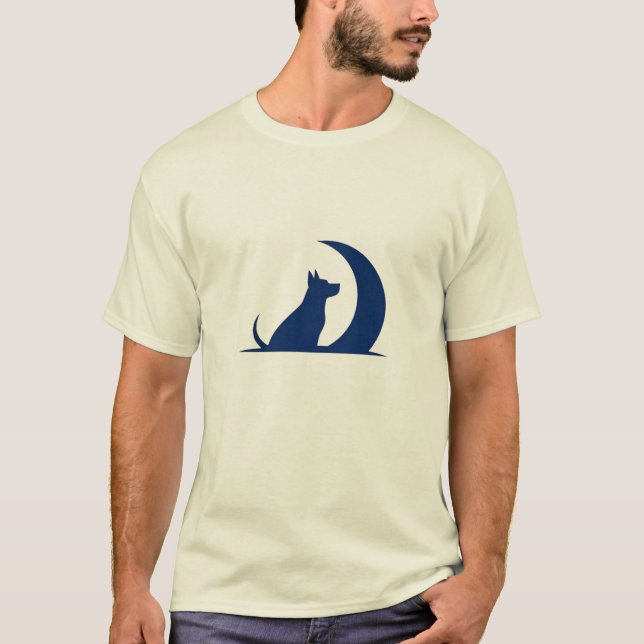 mån hund t shirt (Framsida)