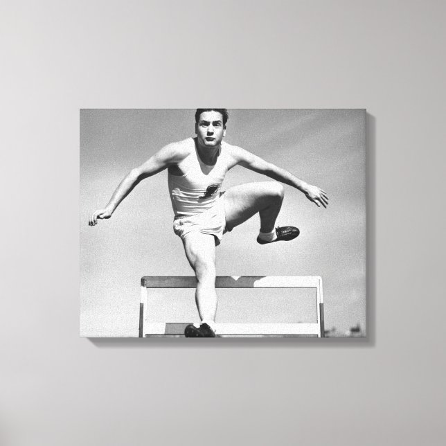 Man Hurdling Canvastryck (Framsida)