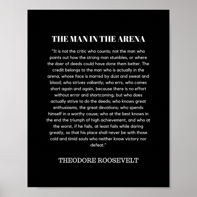 Man i Arena Theodore Roosevelt Poster (Framsidan)