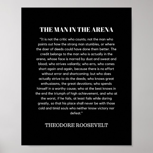 Man i Arena Theodore Roosevelt Poster (Framsidan)