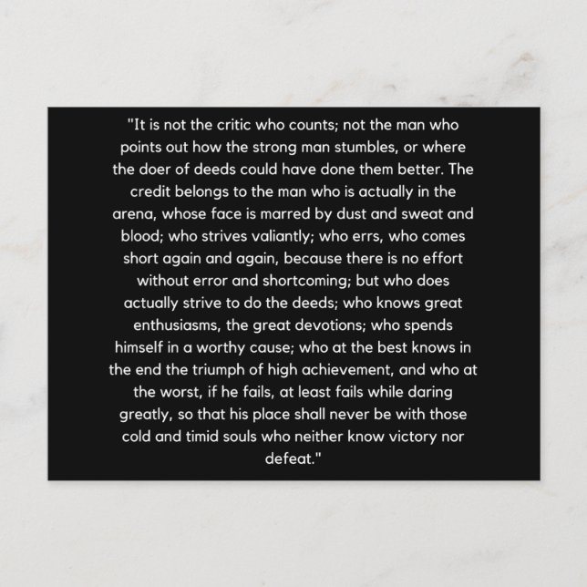 Man I Arenan Theodore Roosevelt Vykort (Framsida)