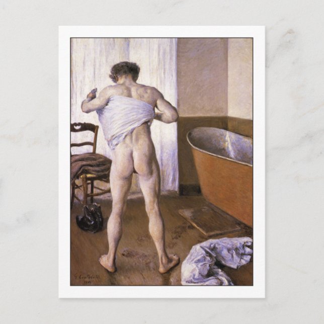 Man i Bath av Gustave Caillebotte Fine Art Gay Vykort (Framsida)