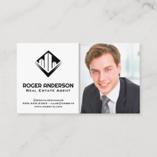 Man i Business Kostym Real Gods Logotyp Visitkort