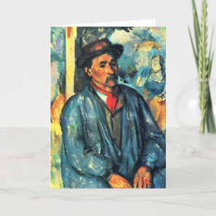 Man i en blå rökare - Paul Cezanne - c1896 Kort