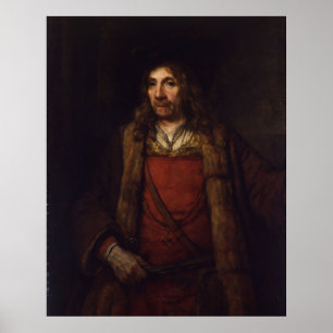 Man i en Päls-klädd Jacka - Rembrandt - c1655 Poster