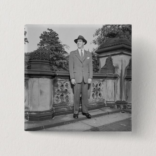 Man i hatt knapp (Framsida)