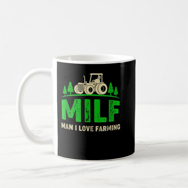 Man I Kärlek Farming Funny Farmer Farming Trtors Kaffemugg (Vänster)