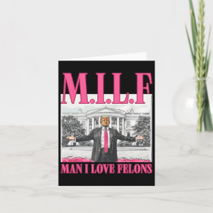Man I Kärlek Felons Donald Trump Rosa Funny 2024 E Kort