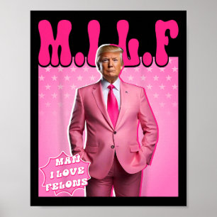 Man I Kärlek Felons Funny Rosa Trump 2024 För pres Poster