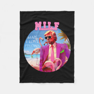 Man I Kärlek Felons Funny Trump Flamingo Rosa 2024 Fleecefilt