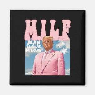 Man I Kärlek Felons Funny Trump Rosa 2024 för pres Magnet