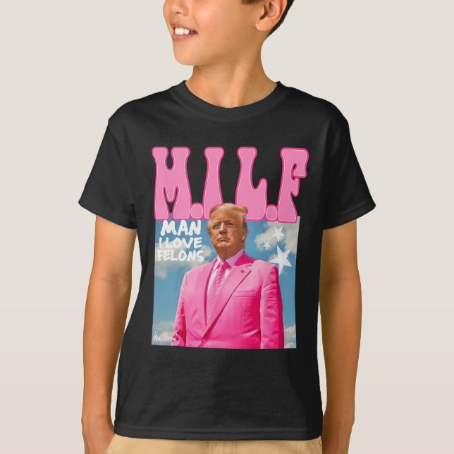 Man I Kärlek Felons Funny Trump Rosa 2024 för pres T Shirt (Framsida)