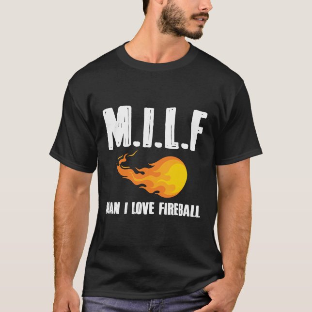 Man I Kärlek Fireball T-Shirt Gift Tee (Framsida)