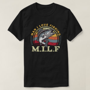 Man I Kärlek Fishing Retro Funny T Shirt