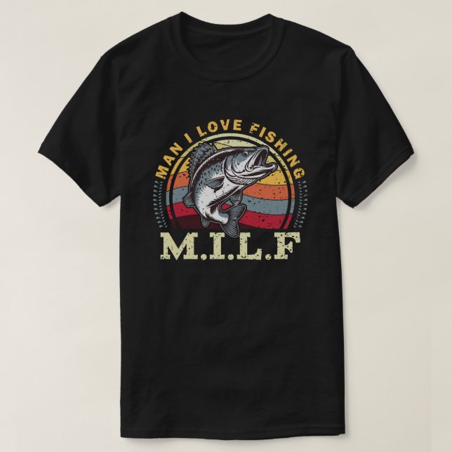 Man I Kärlek Fishing Retro Funny T Shirt (Design framsida)