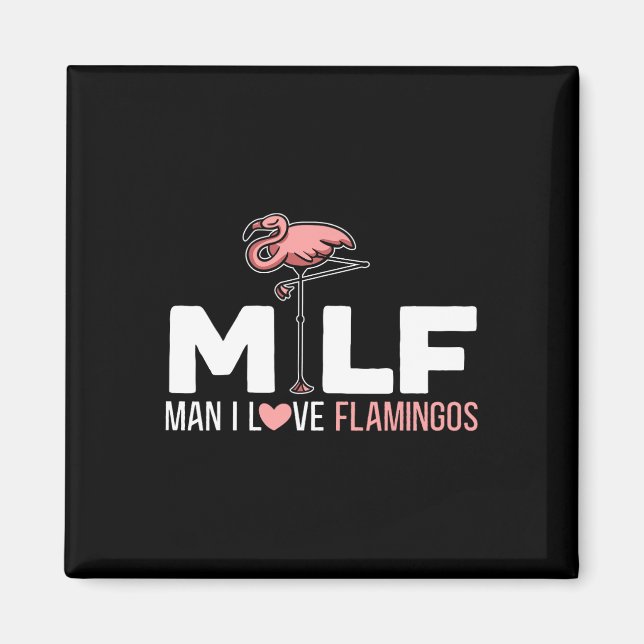 Man I Kärlek Flamingos Bird Älskare Summer Flaming Magnet (Framsidan)