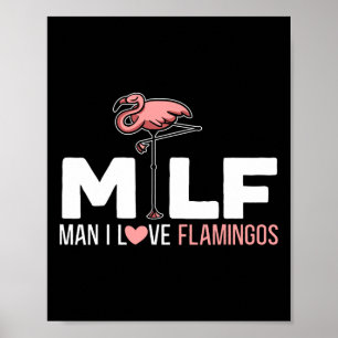 Man I Kärlek Flamingos Bird Älskare Summer Flaming Poster