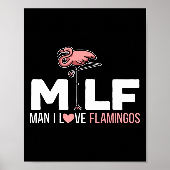 Man I Kärlek Flamingos Bird Älskare Summer Flaming Poster (Framsidan)