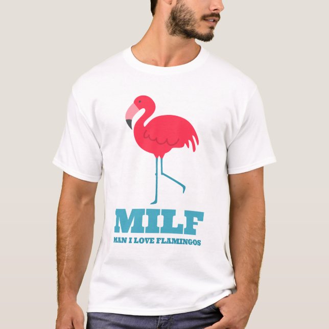 Man I Kärlek Flamingos T Shirt (Framsida)