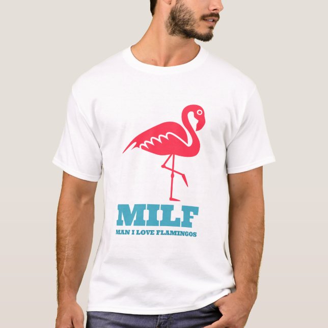 Man I Kärlek Flamingos T Shirt (Framsida)