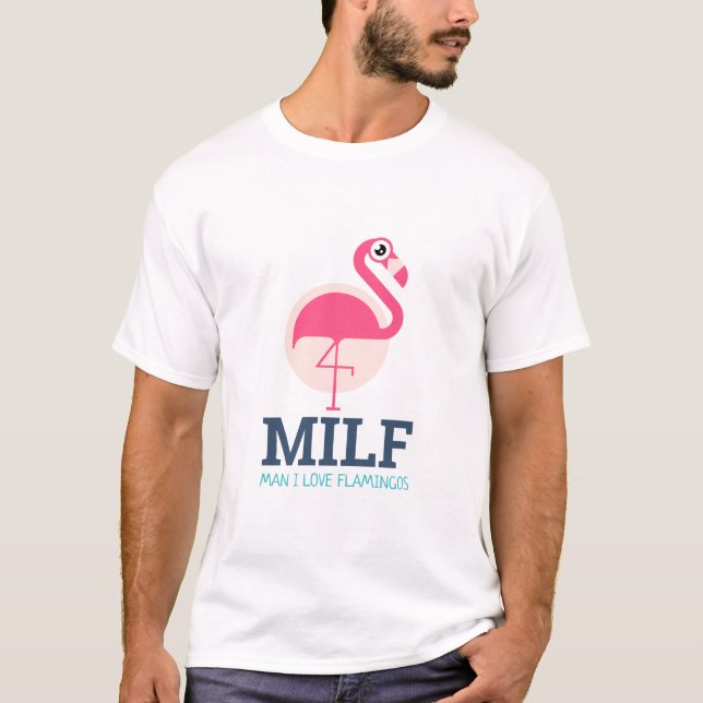 Man I Kärlek Flamingos T Shirt (Framsida)