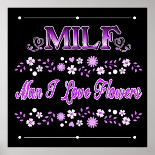 Man I Kärlek Flowers Rosa Text Poster