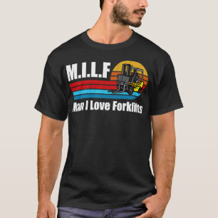 Man I kärlek Forklifts Retro Vintage Forklift Driv T Shirt