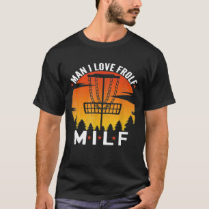 Man I Kärlek Frolf Retro Disk Golf Ultimate Frisbe T Shirt