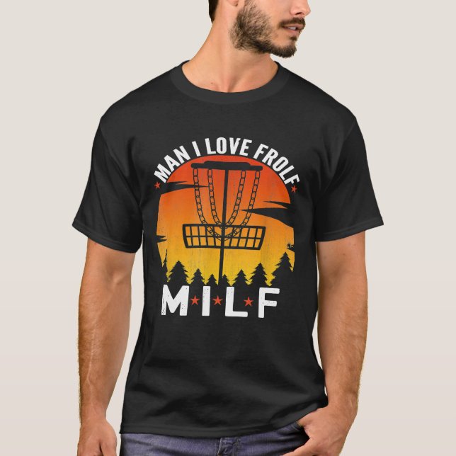 Man I Kärlek Frolf Retro Disk Golf Ultimate Frisbe T Shirt (Framsida)