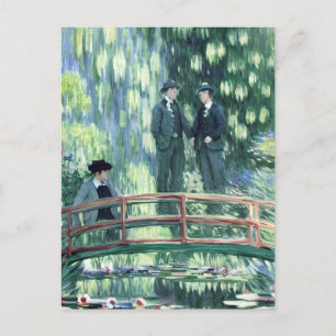 Män i kärlek i trädgården i Monets stil Vykort