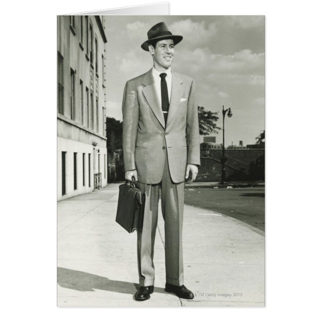 Man i Kostym Hälsningskort (Framsidan)