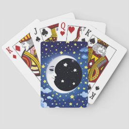 Man i Måne på en jordbakgrund Casinokort