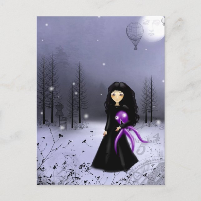 man i måne vykort (Framsida)