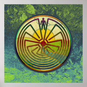 MAN I MAZE-landskapet + din bakgrund Poster