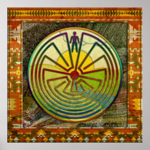 MAN I MAZE-landskapet + din bakgrund Poster